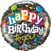 Happy Birthday to You Black Foil Balloon