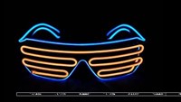 LED Glasses Light Up El Wire Neon Glasses (Gold)