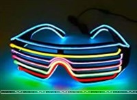 LED Glasses Light Up El Wire Neon Glasses (Multi color)