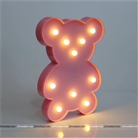 Teddy Shaped Marquee Lights (Pink)