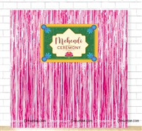 Mehendi Foil Backdrop Curtain Kit - Pink