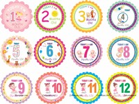 Milestone Cards for First Year Girl Baby (Pack of 12)