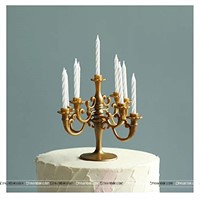 Mini Plastic Candle Holder Stand Gold