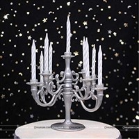 Mini Plastic Candle Holder Stand Silver