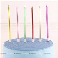 Multicolor Metallic Stick Candles 6pcs