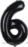Number 6 Foil Balloon Black - 42 Inches