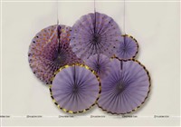 Lavender and Gold Paper Fans