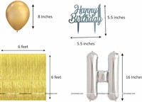 Gold curtain silver foil balloon kit