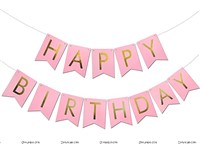 Pink Happy Birthday with Foil Letters
