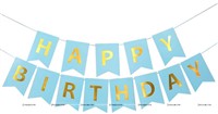 Blue Happy Birthday with Foil Letters