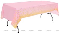 Pink with Gold Polka Table Cover