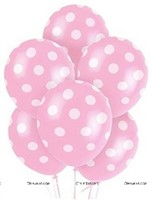 Pink & white polka balloons (Pack of 20)