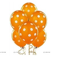 Orange & white polka balloons (Pack of 20)