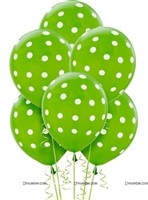 Green & white polka balloons (Pack of 20)