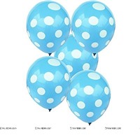 Blue & white polka balloons (Pack of 20)