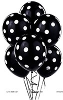 Black & white polka balloons (Pack of 20)