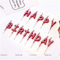 Red Happy Birthday Letter Candle