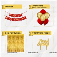 Red & Gold Foil Curtain Kit ( 24 pc pack)