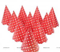 Red Polka Hats (Set of 10)