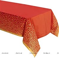 Red with Gold Polka Table Covers