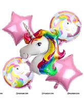 Unicorn Foil Balloons (Pack of 5)