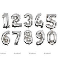 Silver Number Foil balloons
