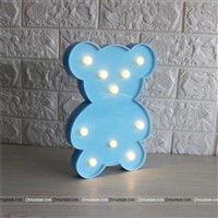 Teddy Shaped Marquee Lights (Blue)