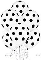 White with black Polka Balloons (Pack of 20)