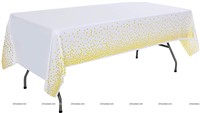 White with Gold Polka Table Cover