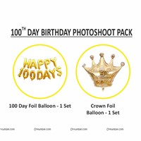 Happy 100 Days Foil Balloon and Crown Set