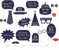 25th Birthday Phot Props Kit Pack of 18