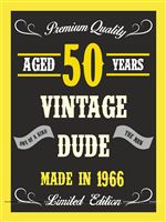 Vintage Dude 50th birthday poster