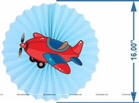 Aeroplane Theme Paper Fan Decorations