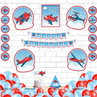 Aeroplane Super saver birthday decoration kit (Pack of 58 pieces)