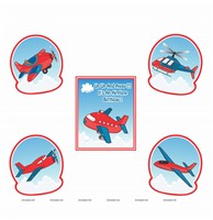 Aeroplane theme Paper Fan Party kit