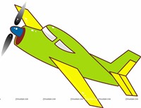 Toy green plane with yellow wings