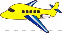 Yellow slick passenger jet