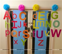 Letter Cutouts Banners and Pom pom Kit