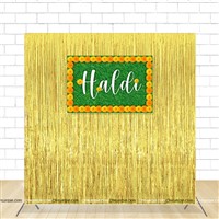 Haldi Foil Kit with Backdrop (Gold )