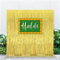 Haldi Foil Kit with Backdrop (Gold )