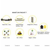 Auto Theme Paper Fan Party Kit