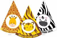 Jungle printed party hats (Set of 6)