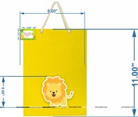 Jungle theme yellow gift bag with tag