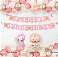 Welcome Baby Girl Kit with Balloons
