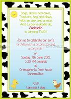 Farm Birthday theme Rectangular Invitations
