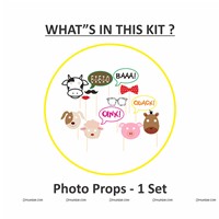 Farm Animal Photo Booth Props (Pack of 13 pcs)