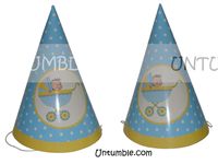 Blue baby in crib hat (Set of 6)