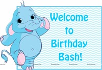 Elephant Theme Birthday Posters / Cutouts