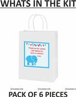 Elephant Theme Birthday Stickered gift bags