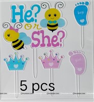 Bumble Bee Baby Shower Acrylic Cake Topper Set